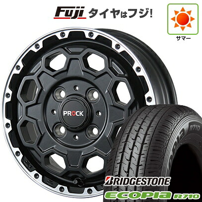 【新品】プロボックス/サクシード(リフトアップ) 夏タイヤ ホイール4本セット 185/80R14 102/100N ブリヂストン エコピア R710 ブレスト バーンズテック プロックストリーム 5J 14インチ(送料無料)