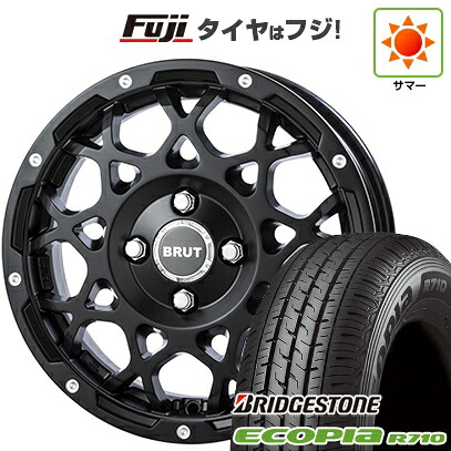 【新品】プロボックス/サクシード(リフトアップ) 夏タイヤ ホイール4本セット 185/80R14 102/100N ブリヂストン エコピア R710 トライスター BRUT BR-55 5J 14インチ(送料無料)|フジ スペシャルセレクション