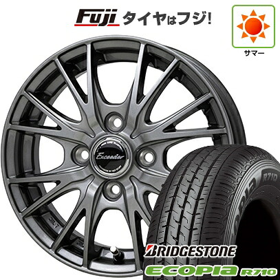 【新品】プロボックス/サクシード(160系) 夏タイヤ ホイール4本セット 155/80R14 88/86N ブリヂストン エコピア R710 ホットスタッフ エクシーダー E05II 5J 14インチ(送料無料)