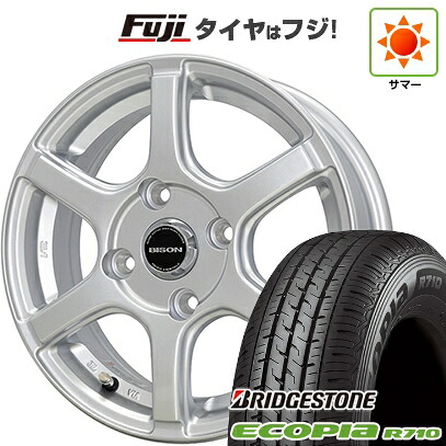 【新品】プロボックス/サクシード(リフトアップ) 夏タイヤ ホイール4本セット 185/80R14 102/100N ブリヂストン エコピア R710 ホットスタッフ バイソン BN-04 5J 14インチ(送料無料)