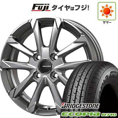 【新品】プロボックス/サクシード(リフトアップ) 夏タイヤ ホイール4本セット 185/80R14 102/100N ブリヂストン エコピア R710 コーセイ クレイシズ GC36F 5J 14インチ(送料無料)