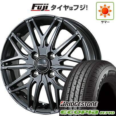 【新品】プロボックス/サクシード(リフトアップ) 夏タイヤ ホイール4本セット 185/80R14 102/100N ブリヂストン エコピア R710 トピー シビラ NEXT W45 5J 14インチ(送料無料)