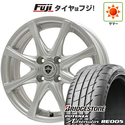 【新品 軽自動車】N-BOX タント スペーシア 夏タイヤ ホイール4本セット 165/55R15 ブリヂストン ポテンザ アドレナリン RE005 エルベ エステローザ FSV シルバー 4.5J 15インチ(送料無料)