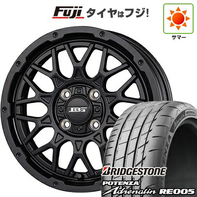 【新品 軽自動車】N-BOX タント スペーシア 夏タイヤ ホイール4本セット 165/55R15 ブリヂストン ポテンザ アドレナリン RE005 コーセイ ボトムガルシア シャドウバーツ 4.5J 15インチ(送料無料)