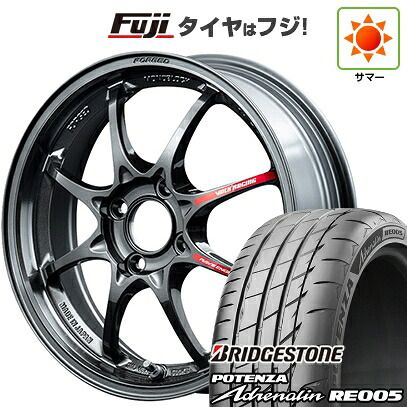 【新品 軽自動車】N-BOX タント スペーシア 夏タイヤ ホイール4本セット 165/55R15 ブリヂストン ポテンザ アドレナリン RE005 RAYS レイズ ボルクレーシング CE28 クラブレーサー2 5J 15インチ(送料無料)
