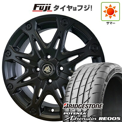 【新品 軽自動車】N-BOX タント スペーシア 夏タイヤ ホイール4本セット 165/55R15 ブリヂストン ポテンザ アドレナリン RE005 オフビート バウンティコレクション MUD-X 5J 15インチ(送料無料)