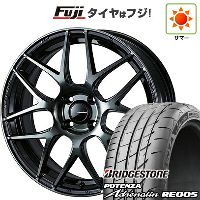 【新品 軽自動車】N-BOX タント スペーシア 夏タイヤ ホイール4本セット 165/55R15 ブリヂストン ポテンザ アドレナリン RE005 WEDS ウェッズスポーツ SA-27R 5J 15インチ(送料無料)