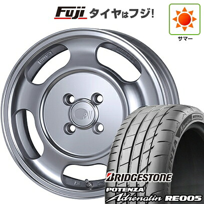 【新品 軽自動車】N-BOX タント スペーシア 夏タイヤ ホイール4本セット 165/55R15 ブリヂストン ポテンザ アドレナリン RE005 ENKEI エンケイ all オールセブンティーン 5J 15インチ(送料無料)