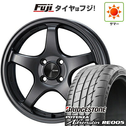 【新品 軽自動車】N-BOX タント スペーシア 夏タイヤ ホイール4本セット 165/55R15 ブリヂストン ポテンザ アドレナリン RE005 ENKEI エンケイ PerformanceLine PF05 5J 15インチ(送料無料)
