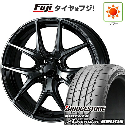 【新品 軽自動車】N-BOX タント スペーシア 夏タイヤ ホイール4本セット 165/55R15 ブリヂストン ポテンザ アドレナリン RE005 WEDS ウェッズスポーツ SA-01R 5J 15インチ(送料無料)