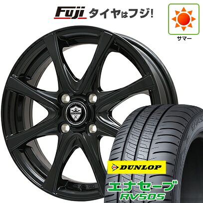 【新品】フィット 夏タイヤ ホイール4本セット 185/60R15 ダンロップ エナセーブ RV505 エルベ エステローザ FSV グロスブラック 6J 15インチ(送料無料)