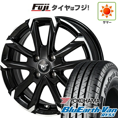 【新品】プロボックス/サクシード(リフトアップ) 夏タイヤ ホイール4本セット 185/80R14 102/100N ヨコハマ ブルーアース Van RY55 モンツァ JPスタイル MJ-V 5J 14インチ(送料無料)
