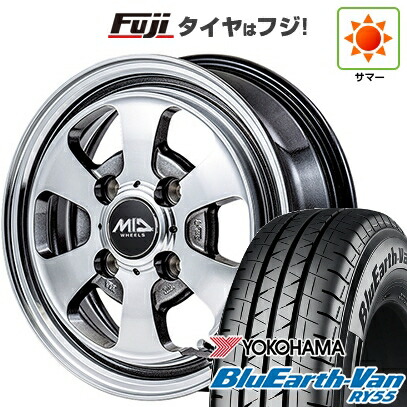 【新品 軽自動車】軽トラ 軽バン 夏タイヤ ホイール4本セット 145/80R12 80/78N ヨコハマ ブルーアース Van RY55 MID WHEELS ガルシア ダラス6 4J 12インチ(送料無料)