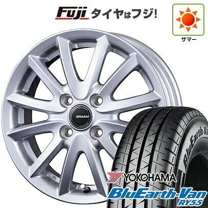 【新品】プロボックス/サクシード(リフトアップ) 夏タイヤ ホイール4本セット 185/80R14 102/100N ヨコハマ ブルーアース Van RY55 コーセイ クレイシズ VS6 5J 14インチ(送料無料)