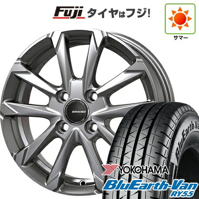 【新品】プロボックス/サクシード(リフトアップ) 夏タイヤ ホイール4本セット 185/80R14 102/100N ヨコハマ ブルーアース Van RY55 コーセイ クレイシズ GC36F 5J 14インチ(送料無料)