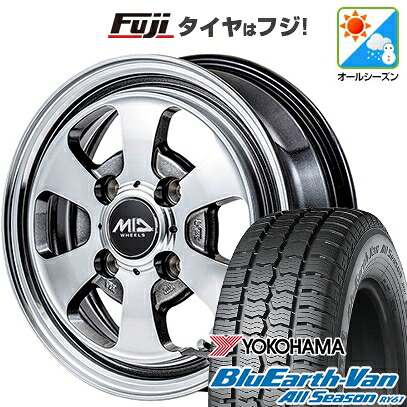 【新品 軽自動車】軽トラ 軽バン オールシーズンタイヤ ホイール4本セット 145/80R12 80/78N ヨコハマ ブルーアース Van RY61 オールシーズン MID WHEELS ガルシア ダラス6 4J 12インチ(送料無料)