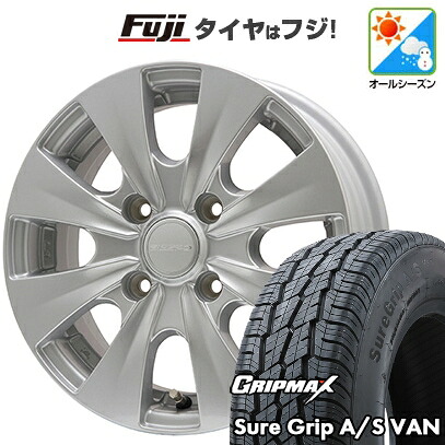 【新品】プロボックス/サクシード(160系) オールシーズンタイヤ ホイール4本セット 155R14C 88/86T グリップマックス シュアグリップ オールシーズン Van(限定2024年製) エルベ ビズスポ シルバー 5J 14インチ(送料無料)|フジ スペシャルセレクション