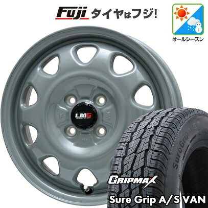 【新品】プロボックス/サクシード(160系) オールシーズンタイヤ ホイール4本セット 155R14C 88/86T グリップマックス シュアグリップ オールシーズン Van(限定) レアマイスター LMG OFF-STYLE(グレー) 5J 14インチ(送料無料)