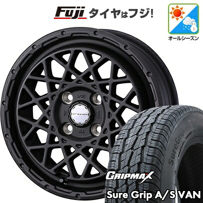 【新品】プロボックス/サクシード(160系) オールシーズンタイヤ ホイール4本セット 155R14C 88/86T グリップマックス シュアグリップ オールシーズン Van(限定2024年製) WEDS ウェッズアドベンチャー マッドヴァンス 09 5J 14インチ(送料無料)