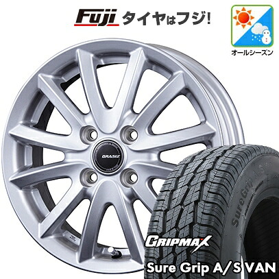 【新品】プロボックス/サクシード(160系) オールシーズンタイヤ ホイール4本セット 155R14C 88/86T グリップマックス シュアグリップ オールシーズン Van(限定2024年製) コーセイ クレイシズ VS6 5J 14インチ(送料無料)