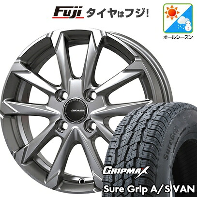 【新品】プロボックス/サクシード(160系) オールシーズンタイヤ ホイール4本セット 155R14C 88/86T グリップマックス シュアグリップ オールシーズン Van(限定2024年製) コーセイ クレイシズ GC36F 5J 14インチ(送料無料) 41,730円