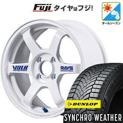 【新品 軽自動車】N-BOX タント スペーシア オールシーズンタイヤ ホイール4本セット 165/55R15 ダンロップ シンクロウェザー RAYS レイズ ボルクレーシング TE37 ソニック 30th ステッカーVer 5.5J 15インチ(送料無料)