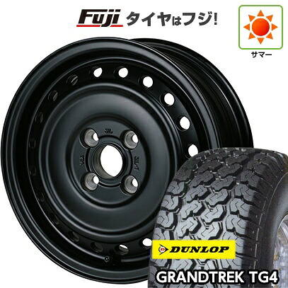 【新品 軽自動車】軽トラ 夏タイヤ ホイール4本セット 165R14 6PR ダンロップ グラントレック TG4 ドゥオール アルジェノン フェニーチェ RX-6 5J 14インチ(送料無料)