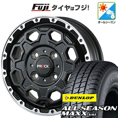 【新品】プロボックス/サクシード(160系) オールシーズンタイヤ ホイール4本セット 155/80R14 88/86N ダンロップ オールシーズンMAXX VA1 ブレスト バーンズテック プロックストリーム 5J 14インチ(送料無料)｜フジ スペシャルセレクション