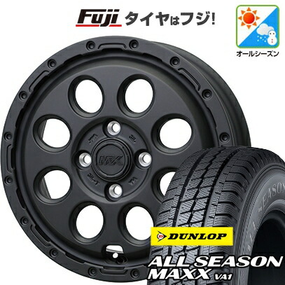 【新品】プロボックス/サクシード(160系) オールシーズンタイヤ ホイール4本セット 155/80R14 88/86N ダンロップ オールシーズンMAXX VA1 ホットスタッフ マッドクロス リーコン 5J 14インチ(送料無料)