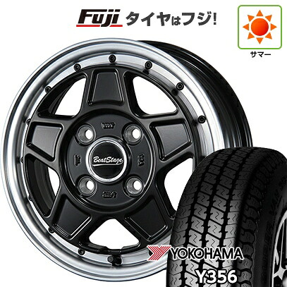【新品 軽自動車】軽トラ 軽バン 夏タイヤ ホイール4本セット 145/80R12 80/78N ヨコハマ Y356 ブレスト ビートステージ VZ-C 4J 12インチ(送料無料)｜フジ スペシャルセレクション