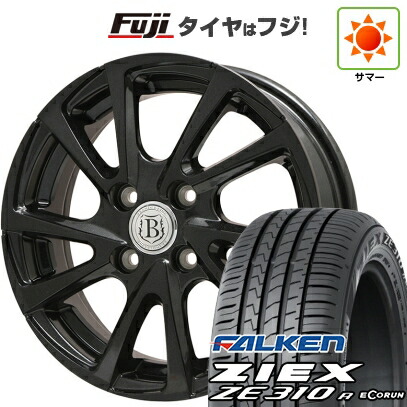 【新品】フィット 夏タイヤ ホイール4本セット 185/60R15 ファルケン ジークス ZE310R エコラン(限定) ブランドルライン ボレアノ10 パールブラック 5.5J 15インチ(送料無料)|フジ スペシャルセレクション