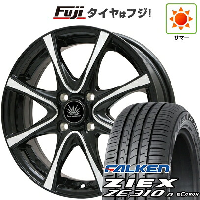 【新品】フィット 夏タイヤ ホイール4本セット 185/60R15 ファルケン ジークス ZE310R エコラン(限定) プレミックス アマルフィV Jr(ブラックポリッシュ) 6J 15インチ(送料無料)