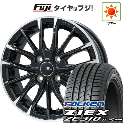 【新品】フィット 夏タイヤ ホイール4本セット 185/60R15 ファルケン ジークス ZE310R エコラン(限定) ブランドルライン DF-10M グロスブラック/カットスポーク 6J 15インチ(送料無料)｜フジ スペシャルセレクション 45,300円