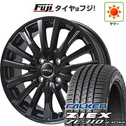 【新品国産車用4穴100】 夏タイヤ ホイール4本セット 185/65R15 ファルケン ジークス ZE310R エコラン(限定) トピー シビラ NEXT W-5 グロスブラック【限定】 5.5J 15インチ(送料無料)