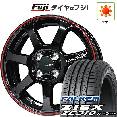 【新品国産車用4穴100】 夏タイヤ ホイール4本セット 205/45R17 ファルケン ジークス ZE310R エコラン(限定) MID WHEELS MID RACING R07 7J 17インチ(送料無料)