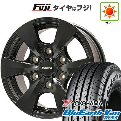 【新品】キャラバン 夏タイヤ ホイール4本セット 195/80R15 107/105N ヨコハマ ブルーアース Van RY55 エルベ ビズスポ セミグロスブラック 6J 15インチ(送料無料)｜フジ スペシャルセレクション