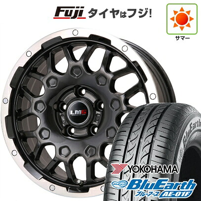【新品国産車用5穴114.3】 夏タイヤ ホイール4本セット 205/60R16 ヨコハマ ブルーアース AE-01F レアマイスター LMG MS-9W ブラック/ブラッククリアリム 6.5J 16インチ(送料無料)