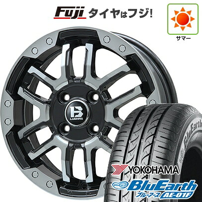 【新品国産車用5穴114.3】 夏タイヤ ホイール4本セット 205/60R16 ヨコハマ ブルーアース AE-01F ビッグウエイ B-LUGNAS FRD(ブラックポリッシュ/ブラッククリア) 6.5J 16インチ(送料無料)｜フジ スペシャルセレクション