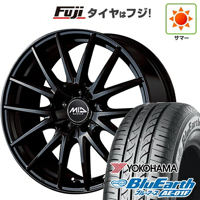 【新品国産車用5穴100】 夏タイヤ ホイール4本セット 205/55R16 ヨコハマ ブルーアース AE-01F MID WHEELS SQ27 6.5J 16インチ(送料無料)