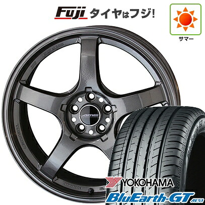 【新品国産車用5穴100】 夏タイヤ ホイール4本セット 225/40R18 ヨコハマ ブルーアース GT AE51 共豊 トレーサー GT-V 8.5J 18インチ(送料無料)|フジ スペシャルセレクション