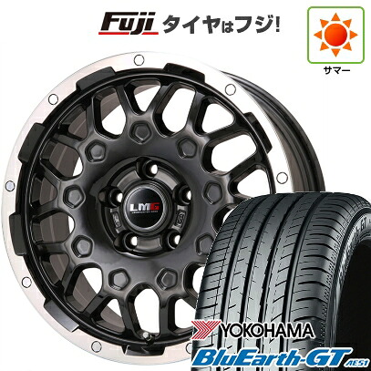 【新品国産車用5穴114.3】 夏タイヤ ホイール4本セット 205/60R16 ヨコハマ ブルーアース GT AE51 レアマイスター LMG MS-9W ブラック/ブラッククリアリム 6.5J 16インチ(送料無料)
