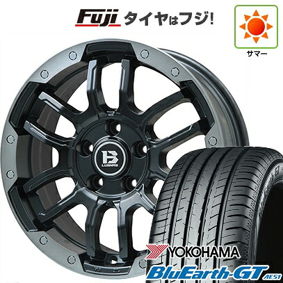 【新品】フリード クロスター 夏タイヤ ホイール4本セット 205/45R17 ヨコハマ ブルーアース GT AE51 ビッグウエイ B-LUGNAS FRD(マットブラック/ブラッククリアリム) 7J 17インチ(送料無料)