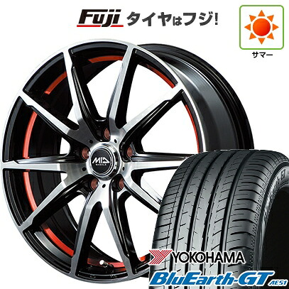 【新品国産車用5穴114.3】 夏タイヤ ホイール4本セット 225/40R18 ヨコハマ ブルーアース GT AE51 MID WHEELS RX-02 8J 18インチ(送料無料)