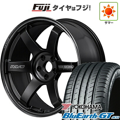 【新品国産車用5穴100】 夏タイヤ ホイール4本セット 225/40R18 ヨコハマ ブルーアース GT AE51 RAYS レイズ ボルクレーシング TE37 サーガ S-plus Black Shadow 8.5J 18インチ(送料無料)