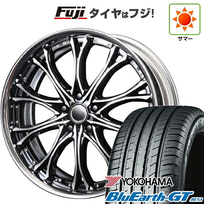 【新品国産車用5穴100】 夏タイヤ ホイール4本セット 225/40R19 ヨコハマ ブルーアース GT AE51 エムズスピード JJクロモ フルリバースリム 7.5J 19インチ(送料無料)