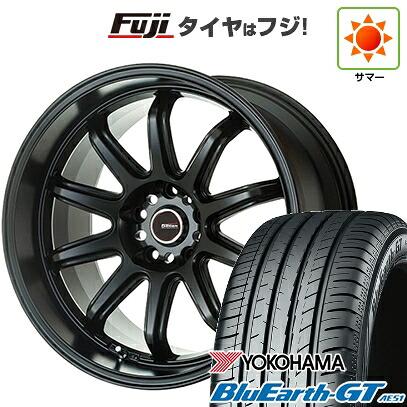 【新品国産車用5穴114.3】 夏タイヤ ホイール4本セット 225/50R18 ヨコハマ ブルーアース GT AE51 ゴジゲン ファイヤーボールダブルアール 7.5J 18インチ(送料無料)
