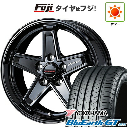 【新品】フリード クロスター 夏タイヤ ホイール4本セット 205/45R17 ヨコハマ ブルーアース GT AE51 WEDS ウェッズアドベンチャー キーラータクティクス グロスブラック 7J 17インチ(送料無料)