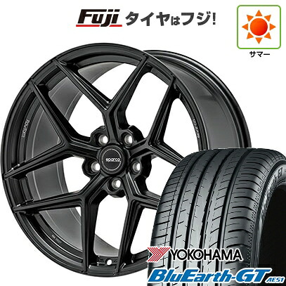 【新品国産車用5穴114.3】 夏タイヤ ホイール4本セット 225/40R18 ヨコハマ ブルーアース GT AE51 OZ SPARCO FF3 8J 18インチ(送料無料)