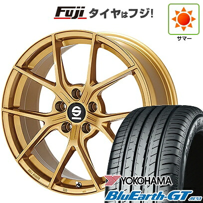 【新品国産車用5穴114.3】 夏タイヤ ホイール4本セット 215/45R18 ヨコハマ ブルーアース GT AE51 OZ SPARCO ポディオ 8J 18インチ(送料無料)｜フジ スペシャルセレクション