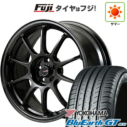 【新品国産車用5穴100】 夏タイヤ ホイール4本セット 215/45R17 ヨコハマ ブルーアース GT AE51 MID WHEELS MID RACING R10 EVO 7.5J 17インチ(送料無料)|フジ スペシャルセレクション